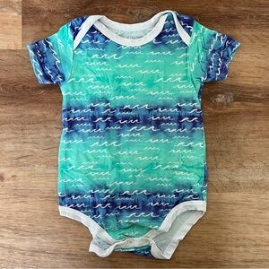 Blue and Green Wave Pattern Kids Bodysuit